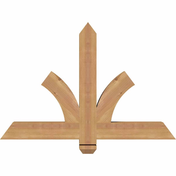 Ekena Millwork Redmond Smooth Timber Gable Bracket, Western Red Cedar, 36"W x 24"H x 3 1/2"D x 3 1/2"F, 16/12 Pitch GBW036X24X0404RED00SWR - main